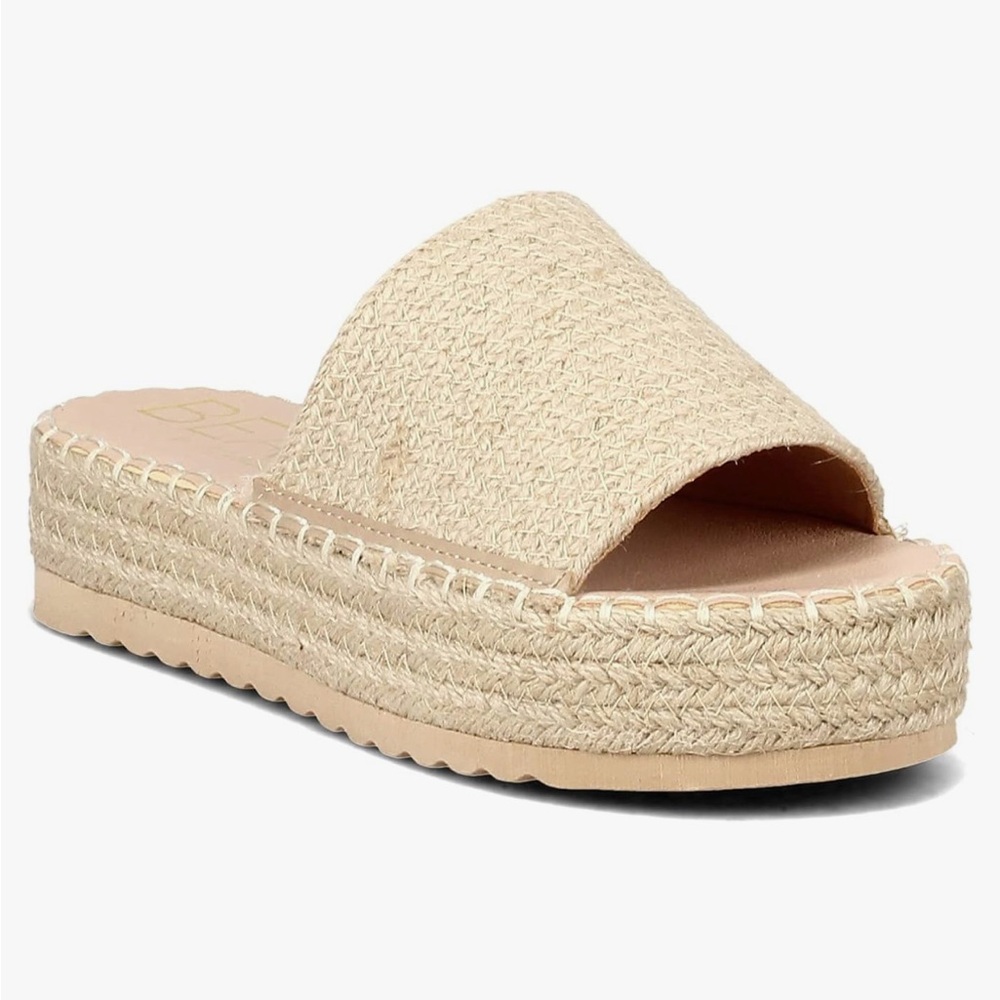 Beach Women's Cream Espadrille Slide Sandals